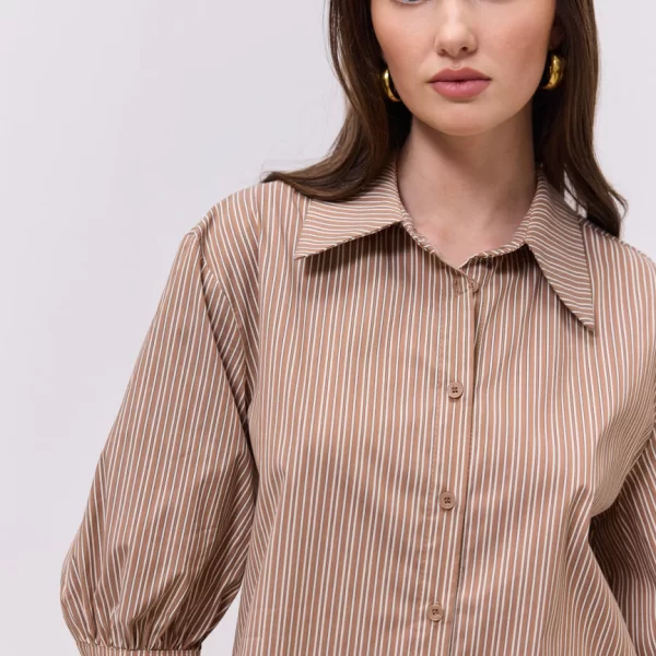 Enzzo Πουκάμισο Tino - Καφέ