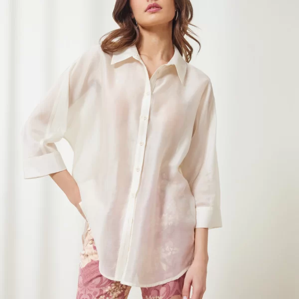 ENZZO Enzzo Πουκάμισο Dantel - Βανίλια