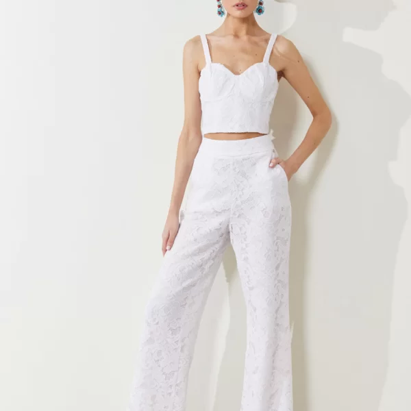 ENZZO Enzzo Παντελόνα Belle - Λευκό