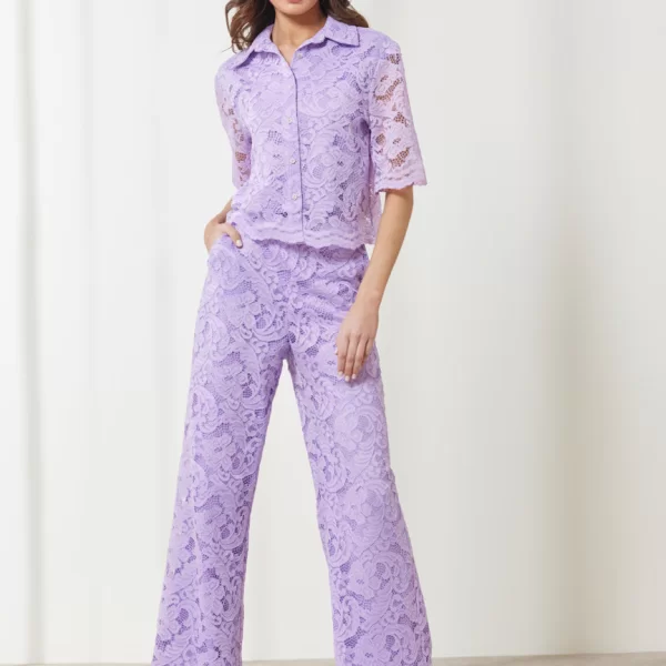 Enzzo Παντελόνα Belle - Λιλά