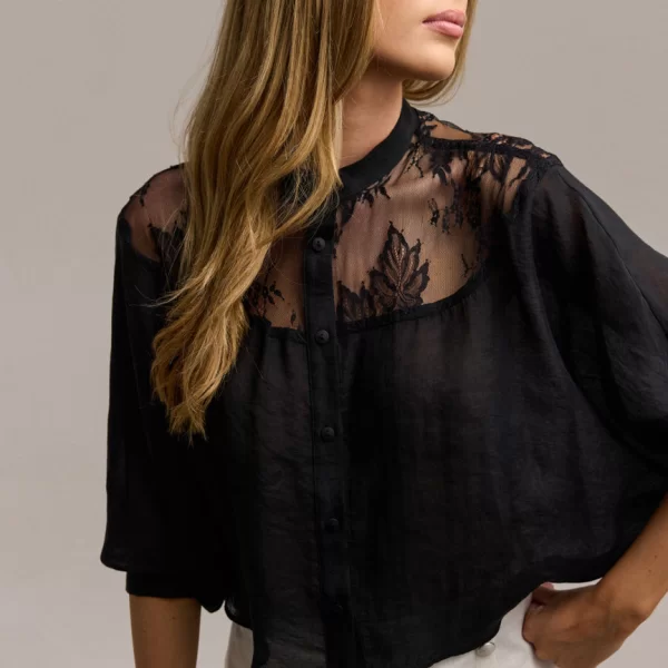 Enzzo Πουκάμισο Agatha - Μαύρο