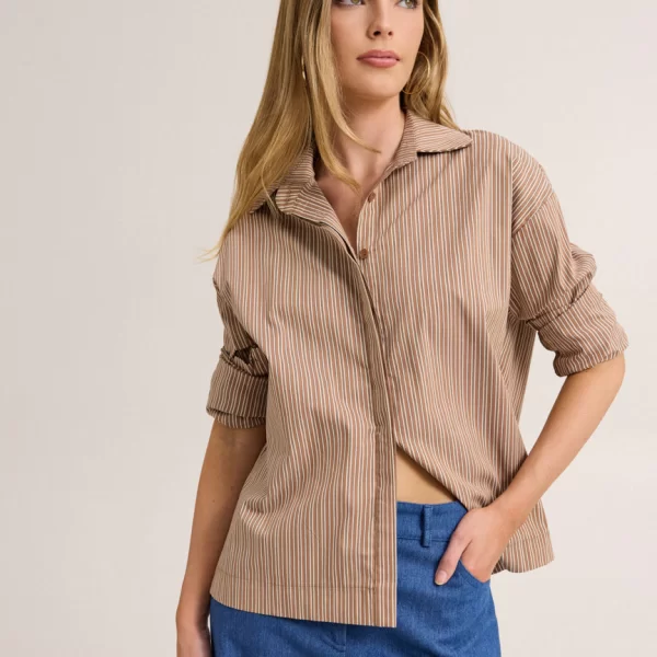 ENZZO Enzzo Πουκάμισο Rhea - Καφέ