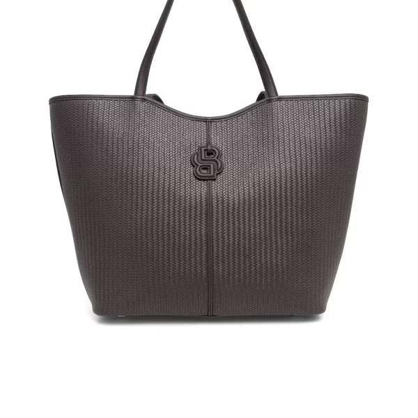 BOSS ΤΣΑΝΤΑ ΩΜΟΥ ANETT NEW BIG TOTE W LOGO ΣΚΟΥΡΟ ΚΑΦΕ