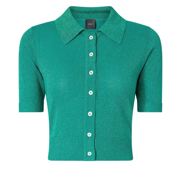 PINKO PINKO ΚΟΝΤΟΜΑΝΙΚΗ ΖΑΚΕΤΑ CEDRUS CARDIGAN ΣΜΑΡΑΓΔΗ