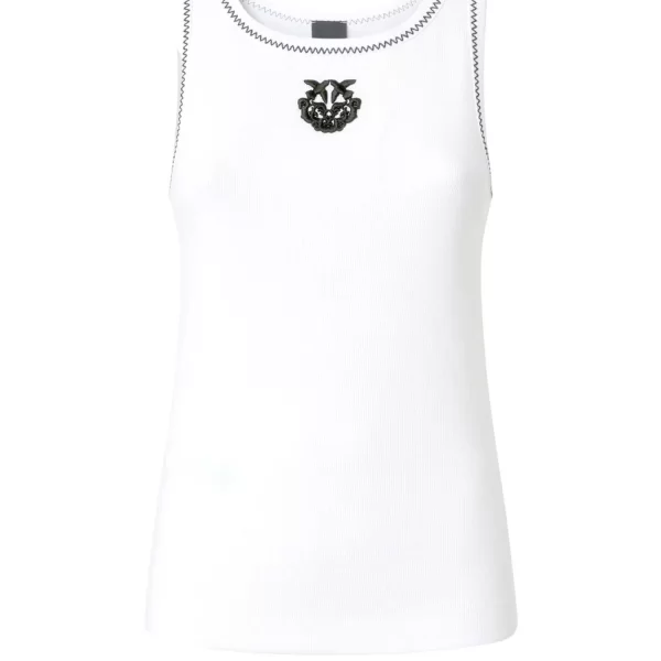 PINKO ΡΙΜΠ ΦΑΝΕΛΑΚΙ BITETTO TANK TOP ΛΕΥΚΟ