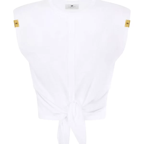 ELISABETTA FRANCHI TANK TOP ΒΑΤΕΣ ΔΕΣΙΜΟ ΚΑΤΩ ΛΕΥΚΟ