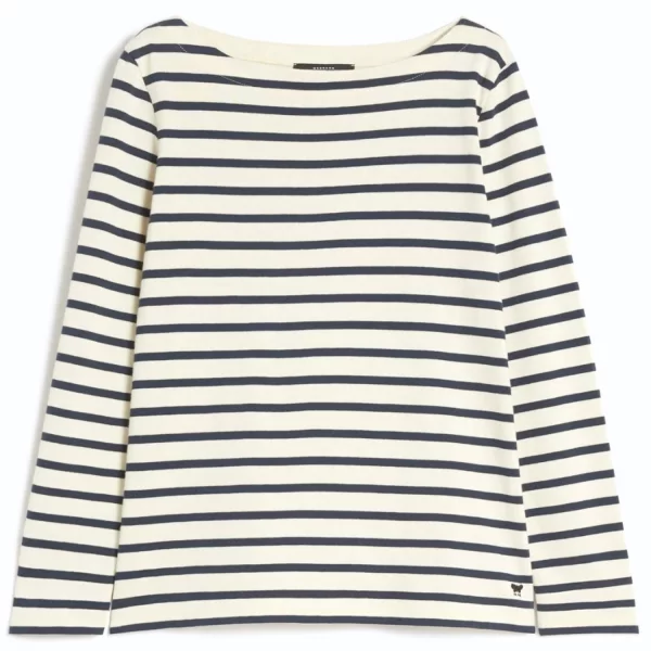 MAX MARA WEEKEND T-SHIRT WKDERASMO CREW NECK ΡΙΓΕ LOGO ΕΚΡΟΥ-ΜΠΛΕ