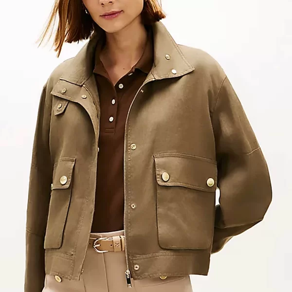 TOMMY HILFIGER Tommy Hilfiger γυναικείο jacket Relaxed Fit - WW0WW48616 Λαδί