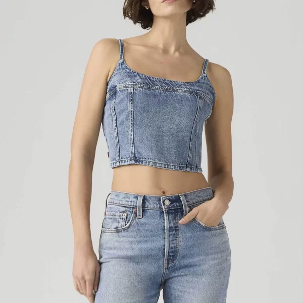 Levi's® γυναικείο denim τοπ αμάνικο cropped Slim Fit 