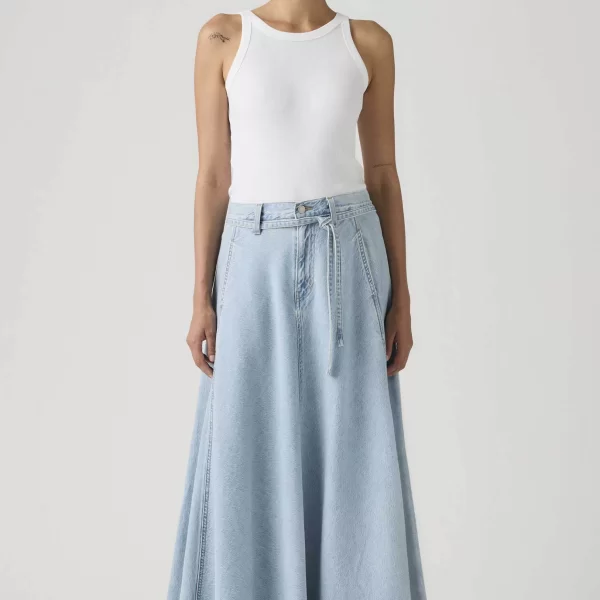 Levi's® γυναικεία maxi φούστα denim ψηλόμεση Relaxed Fit - 001T40014 Denim Blue Ανοιχτό