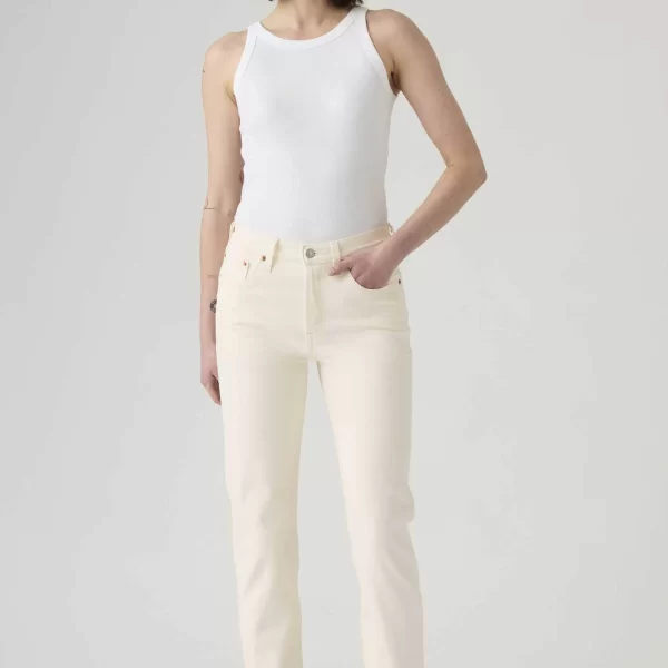 Levi's® γυναικείο τζιν παντελόνι ψηλόμεσο πεντάτσεπο cropped Straight Fit 