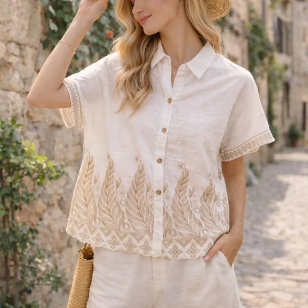 ΠΟΥΚΑΜΙΣΟ ΜΕ ΚΕΝΤΗΜΑ Άσπρο