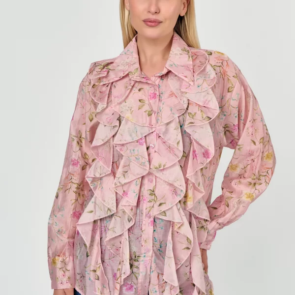 ΠΟΥΚΑΜΙΣΟ ΦΛΟΡΑΛ Ροζ