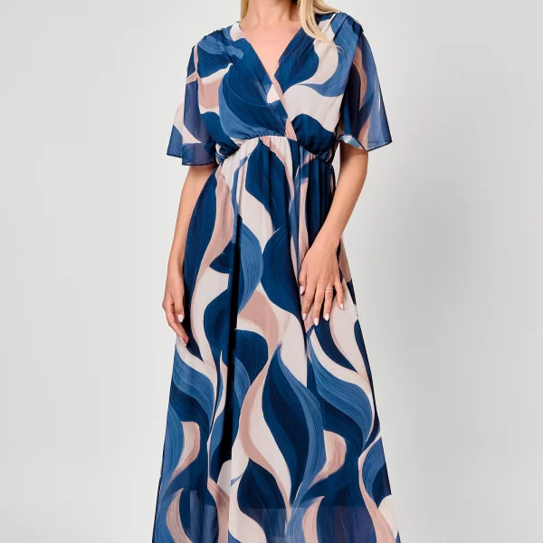 ΦΟΡΕΜΑ MAXI ΜΕ ΕΜΠΡΙΜΕ PRINT Μπλε