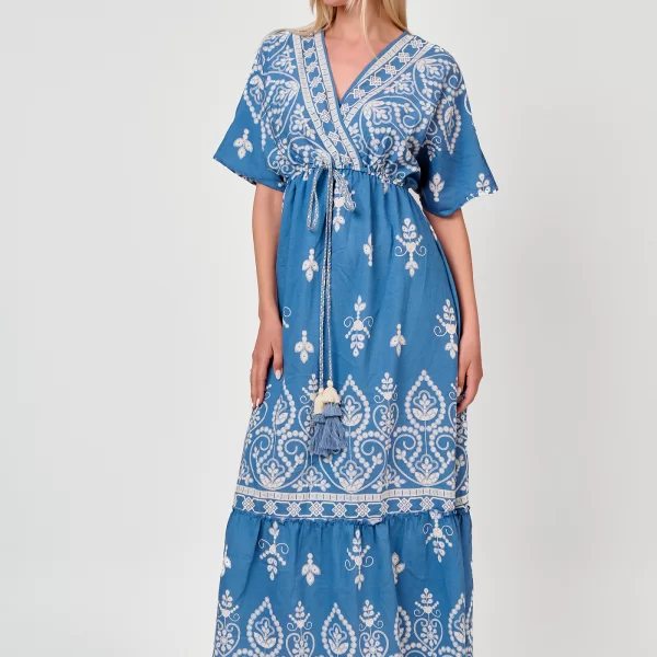 DRESS UP ΦΟΡΕΜΑ MAXI ΜΕ ΚΕΝΤΗΜΑ Τζιν