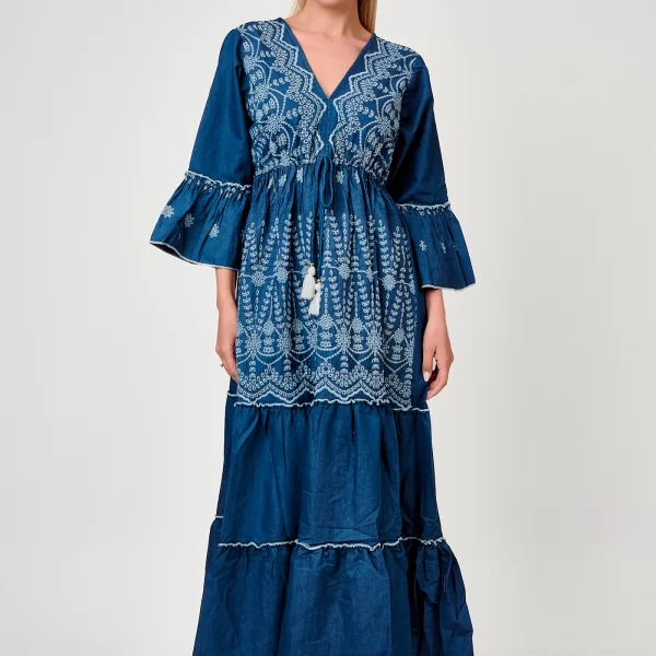 ΦΟΡΕΜΑ MAXI ΜΕ ΚΕΝΤΗΜΑ ΚΑΙ ΒΟΛΑΝ Μπλε