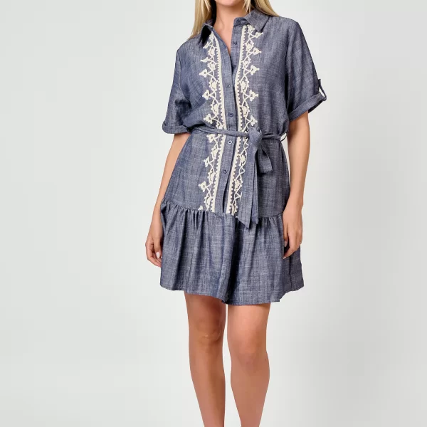 ΦΟΡΕΜΑ ΜΙΝΙ ΜΕ ΚΕΝΤΗΜΑ ΚΑΙ ΖΩΝΗ Μπλε