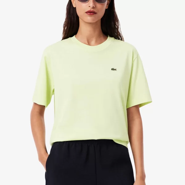 Lacoste γυναικείο T-shirt με κεντημένο λογότυπο Relaxed Fit - TF7215 Πράσινο Lime