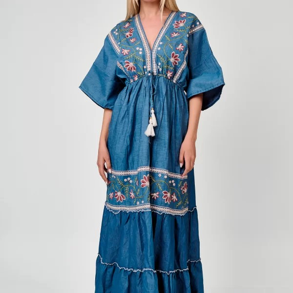 ΦΟΡΕΜΑ MAXI ΜΕ ΚΕΝΤΗΜΑ ΚΑΙ ΒΟΛΑΝ Μπλε