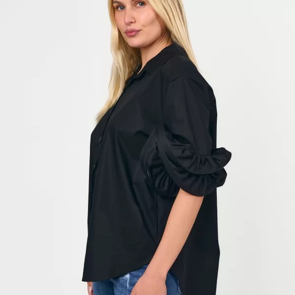 ΠΟΥΚΑΜΙΣΟ ΜΕ ΒΟΛΑΝ ΜΑΝΙΚΙ Μαύρο