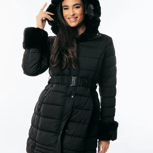 DRESS UP ΜΠΟΥΦΑΝ ΜΑΚΡΥ ΜΕ ΚΟΥΚΟΥΛΑ ΚΑΙ ΓΟΥΝΙΝΗ ΕΠΕΝΔΥΣΗ ΠΟΥ ΑΦΑΙΡΕΙΤΑΙ Μαύρο