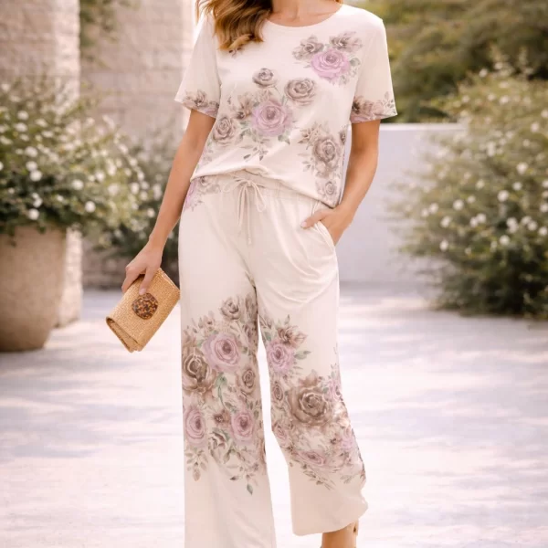 DRESS UP ΣΕΤ ΜΠΛΟΥΖΑ & ΠΑΝΤΕΛΟΝΑ FLORAL Μπεζ