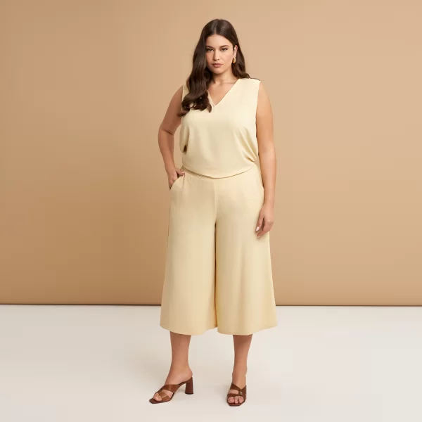 MAT FASHION Ζιπ κιλότ κρεπ airwashed