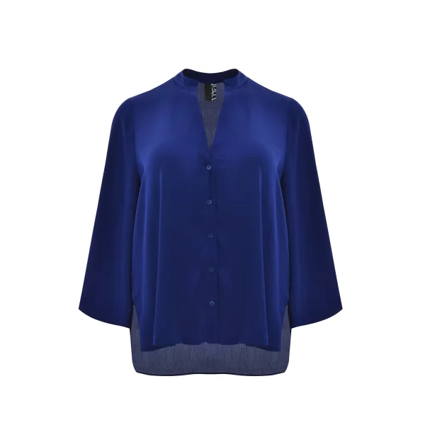 Σατέν πουκάμισο με μάο γιακά