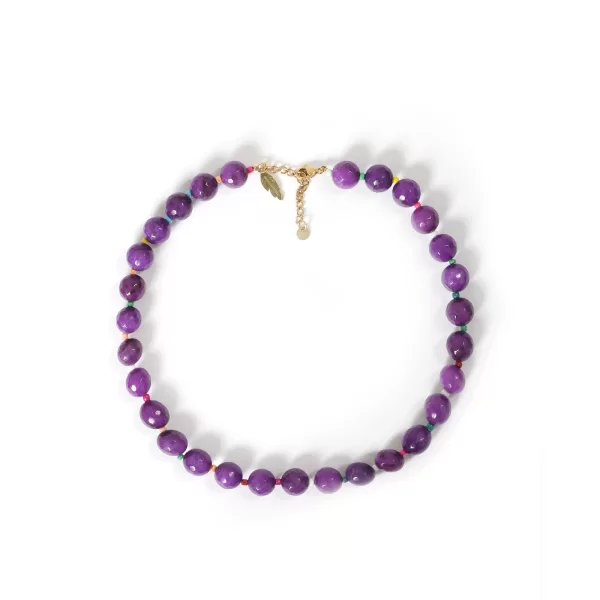 Κολιέ με μωβ πέτρες