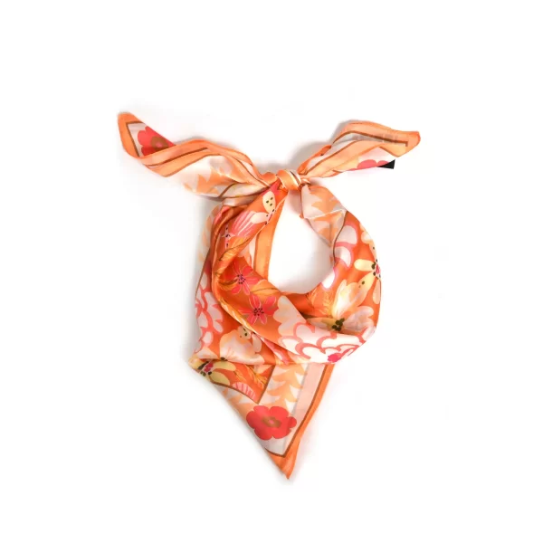 Σατέν φουλάρι με floral print