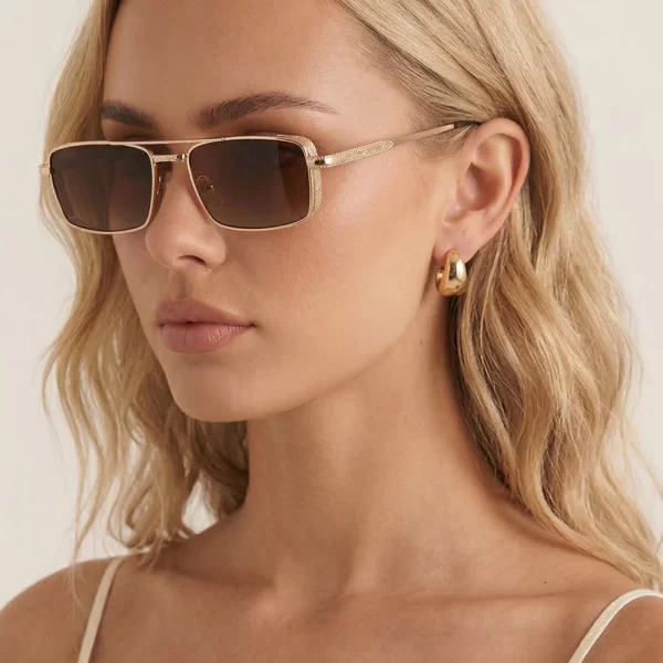 Γυαλιά Ηλιού Rectangle - Καφέ