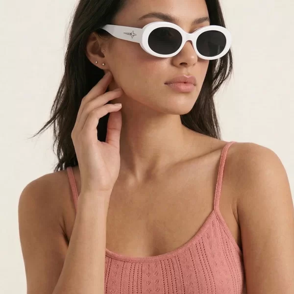 Γυαλιά Ηλιού Οβάλ - Λευκό