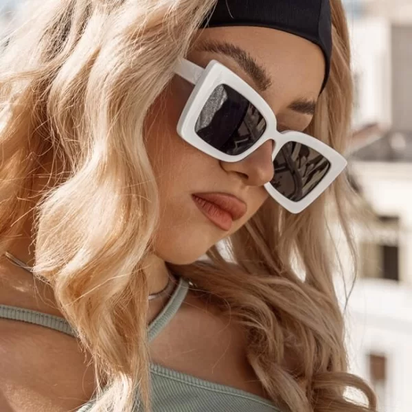 Γυαλιά Ηλίου Ορθογώνια - Λευκό
