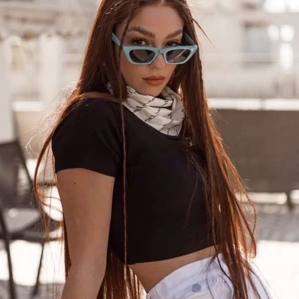 Γυαλία Ηλίου Cat-Eye - Πετρόλ